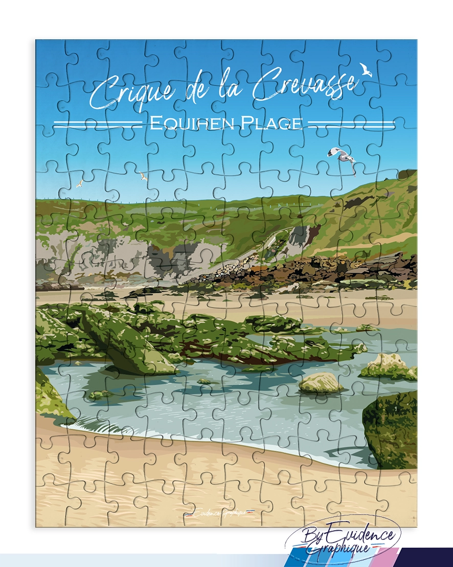 Puzzle Crique de la crevasse - Equihen Plage - Le portel - Cote d'opale - 110p - EvidenceGraphique