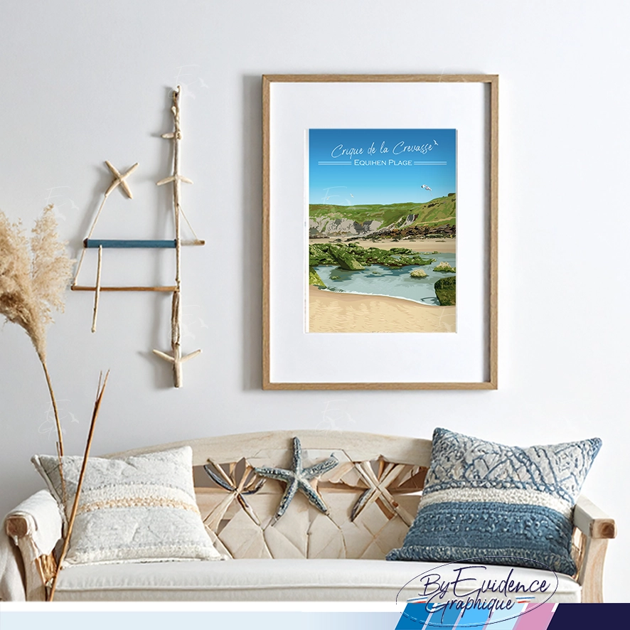 crique de la crevasse - Equihen plage - affiche cote d'opale - evidencegraphique