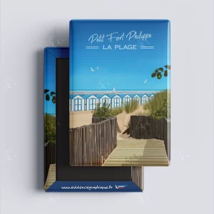 Magnet - Petit fort philippe - la plage - cote d'opale - EvidenceGraphique