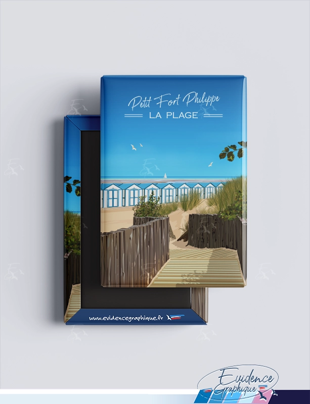 Magnet - Petit fort philippe - la plage - cote d'opale - EvidenceGraphique