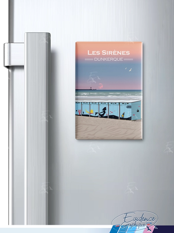 Magnet frigo - Les sirènes - dunkerque - cote d'opale - EvidenceGraphique