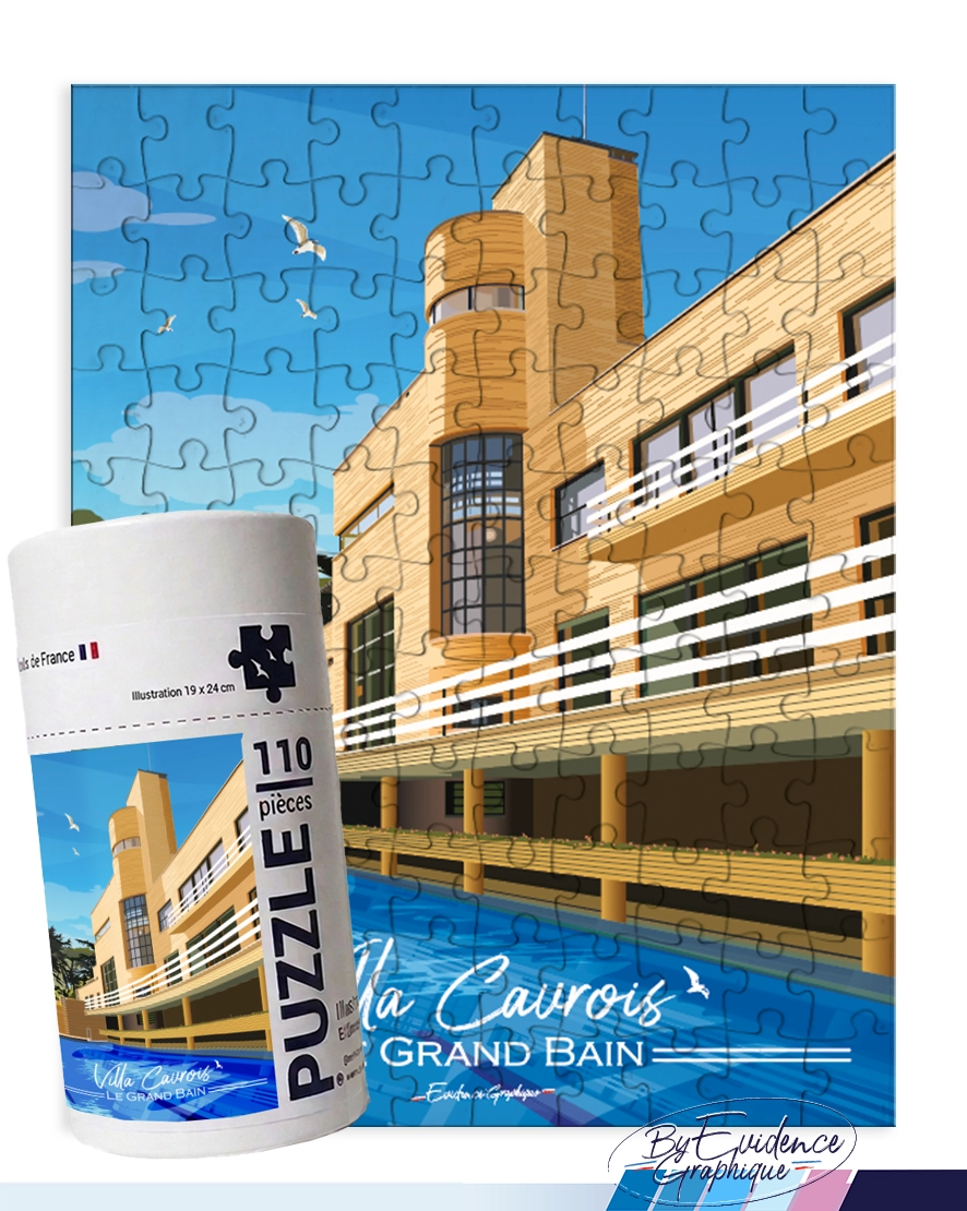 Puzzle tube - Villa cavrois - le grand bain - Hauts de france - 110p - EvidenceGraphique