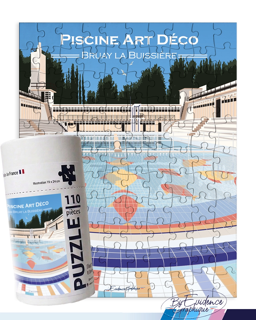 Puzzle tube - Piscine art déco - bruay la buissière - 110p - EvidenceGraphique