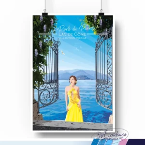 Affiche - la porte du paradis - Lac de come - italie - evidencegraphique
