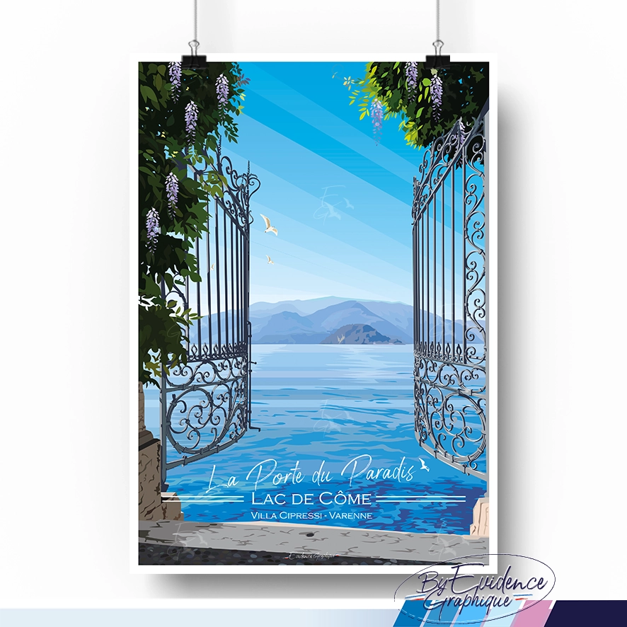 Affiche - la porte du paradis - villa cipressi varenne - italie - evidencegraphique