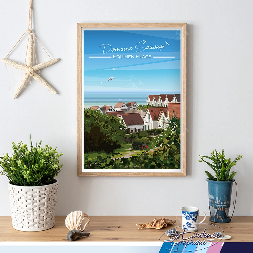 Domaine sauvage - equihen plage - cote d opale - Affiche A4 - evidencegraphique