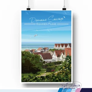 Domaine sauvage - equihen plage - cote d opale - affiche illustrée - evidencegraphique